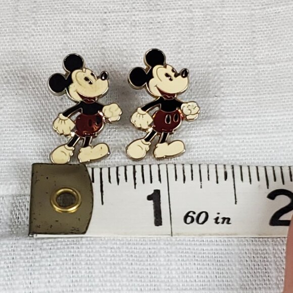 Disney Mickey Mouse Enameled Earrings Vintage - Picture 9 of 9